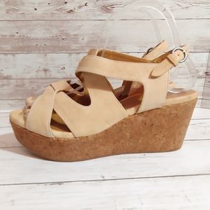Coclico cream leather cork platform sandals